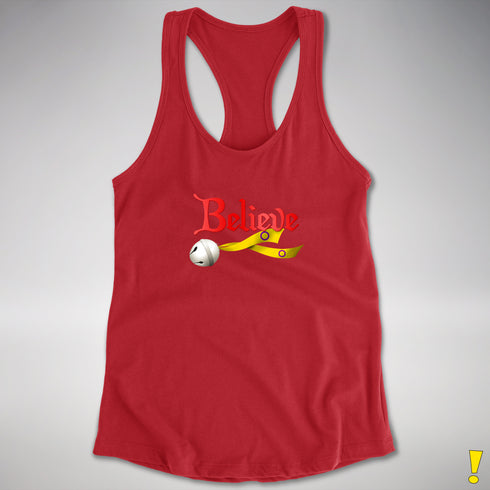 Believe Intersex Pride Flag Jingle Bell Racerback Tank - Red